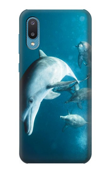 W3878 Dolphin Hard Case and Leather Flip Case For Samsung Galaxy A04, Galaxy A02, M02