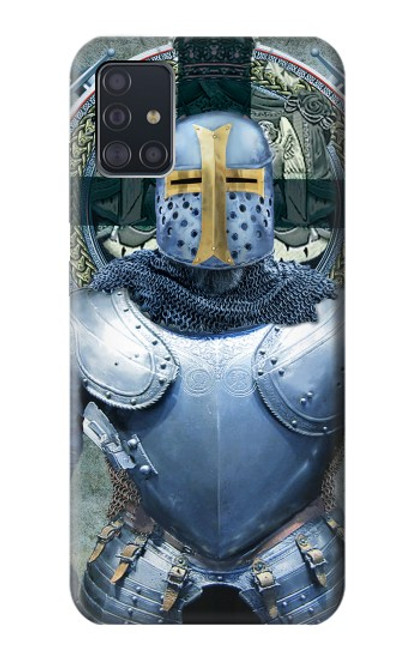 W3864 Medieval Templar Heavy Armor Knight Hard Case and Leather Flip Case For Samsung Galaxy A51