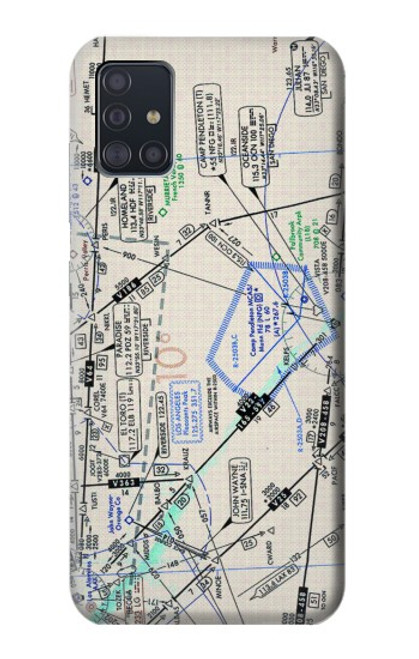 W3882 Flying Enroute Chart Hard Case and Leather Flip Case For Samsung Galaxy A51