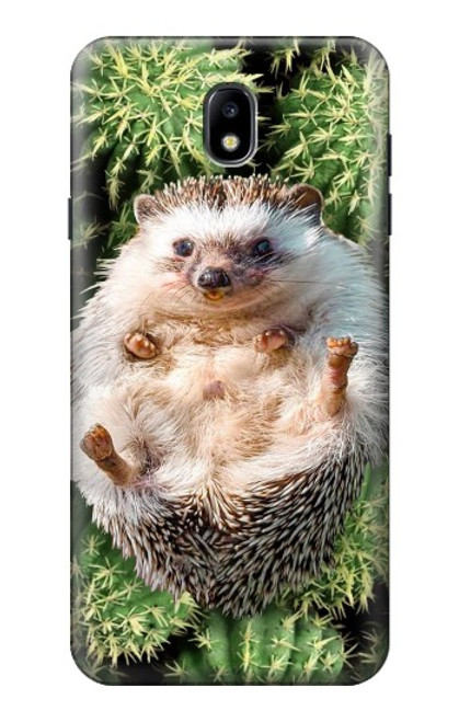 W3863 Pygmy Hedgehog Dwarf Hedgehog Paint Hard Case and Leather Flip Case For Samsung Galaxy J7 (2018), J7 Aero, J7 Top, J7 Aura, J7 Crown, J7 Refine, J7 Eon, J7 V 2nd Gen, J7 Star