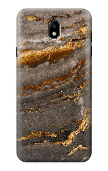 W3886 Gray Marble Rock Hard Case and Leather Flip Case For Samsung Galaxy J7 (2018), J7 Aero, J7 Top, J7 Aura, J7 Crown, J7 Refine, J7 Eon, J7 V 2nd Gen, J7 Star