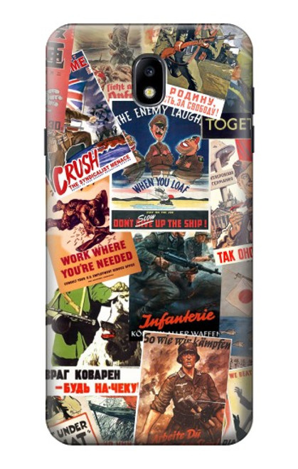 W3905 Vintage Army Poster Hard Case and Leather Flip Case For Samsung Galaxy J7 (2018), J7 Aero, J7 Top, J7 Aura, J7 Crown, J7 Refine, J7 Eon, J7 V 2nd Gen, J7 Star