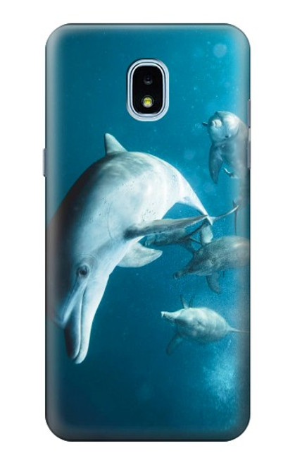 W3878 Dolphin Hard Case and Leather Flip Case For Samsung Galaxy J3 (2018), J3 Star, J3 V 3rd Gen, J3 Orbit, J3 Achieve, Express Prime 3, Amp Prime 3