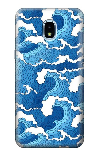 W3901 Aesthetic Storm Ocean Waves Hard Case and Leather Flip Case For Samsung Galaxy J3 (2018), J3 Star, J3 V 3rd Gen, J3 Orbit, J3 Achieve, Express Prime 3, Amp Prime 3