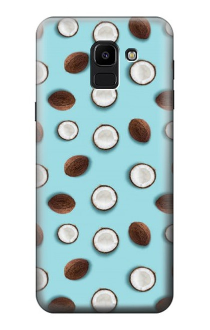W3860 Coconut Dot Pattern Hard Case and Leather Flip Case For Samsung Galaxy J6 (2018)