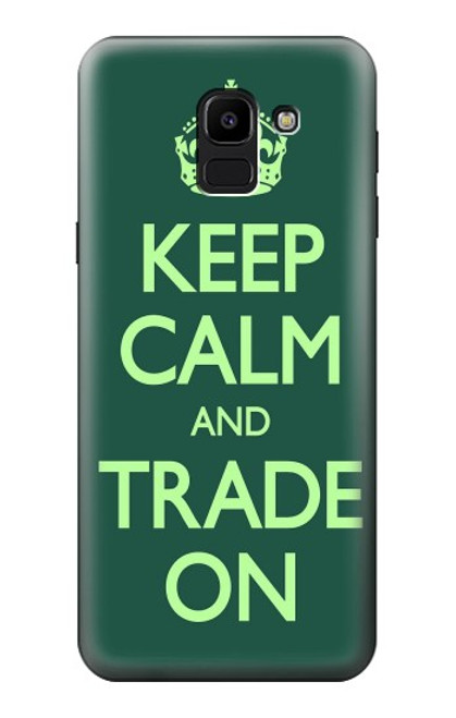 W3862 Keep Calm and Trade On Hard Case and Leather Flip Case For Samsung Galaxy J6 (2018)