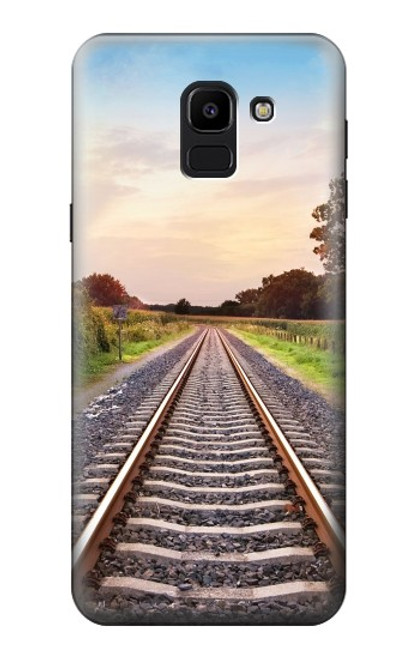 W3866 Railway Straight Train Track Hard Case and Leather Flip Case For Samsung Galaxy J6 (2018)