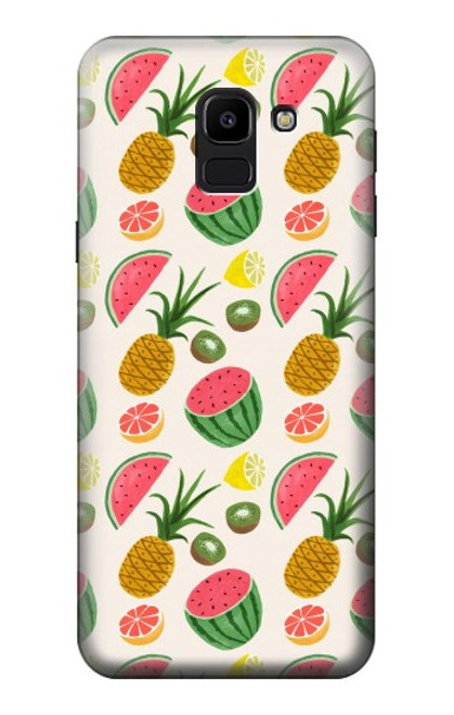 W3883 Fruit Pattern Hard Case and Leather Flip Case For Samsung Galaxy J6 (2018)