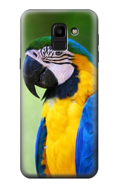 W3888 Macaw Face Bird Hard Case and Leather Flip Case For Samsung Galaxy J6 (2018)