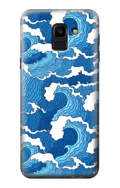 W3901 Aesthetic Storm Ocean Waves Hard Case and Leather Flip Case For Samsung Galaxy J6 (2018)