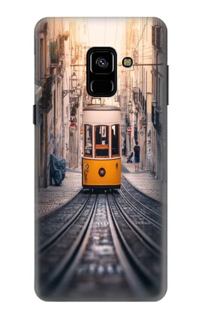 W3867 Trams in Lisbon Hard Case and Leather Flip Case For Samsung Galaxy A8 (2018)