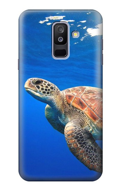 W3898 Sea Turtle Hard Case and Leather Flip Case For Samsung Galaxy A6+ (2018), J8 Plus 2018, A6 Plus 2018