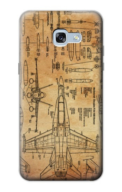 W3868 Aircraft Blueprint Old Paper Hard Case and Leather Flip Case For Samsung Galaxy A5 (2017)