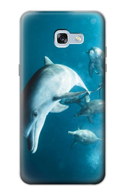 W3878 Dolphin Hard Case and Leather Flip Case For Samsung Galaxy A5 (2017)