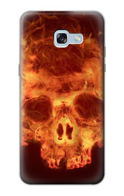 W3881 Fire Skull Hard Case and Leather Flip Case For Samsung Galaxy A5 (2017)