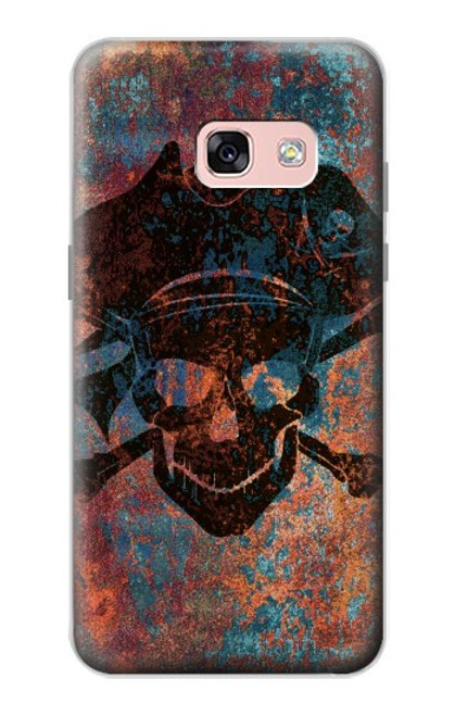 W3895 Pirate Skull Metal Hard Case and Leather Flip Case For Samsung Galaxy A3 (2017)