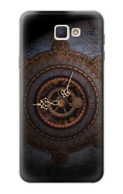 W3908 Vintage Clock Hard Case and Leather Flip Case For Samsung Galaxy J7 Prime (SM-G610F)