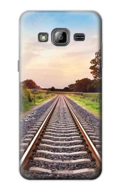W3866 Railway Straight Train Track Hard Case and Leather Flip Case For Samsung Galaxy J3 (2016)