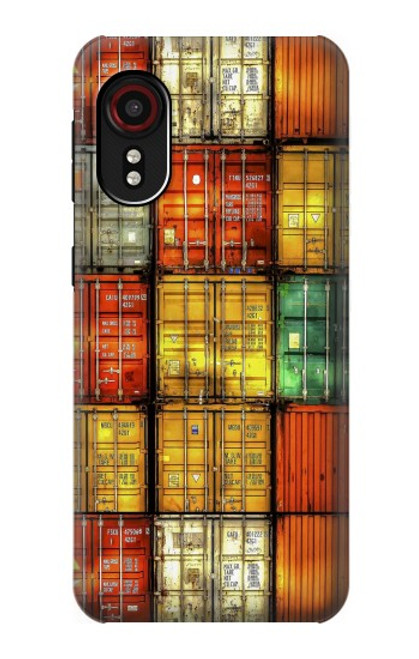W3861 Colorful Container Block Hard Case and Leather Flip Case For Samsung Galaxy Xcover 5