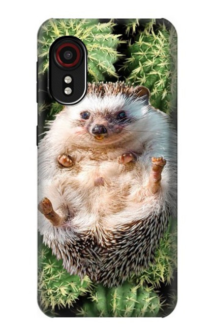 W3863 Pygmy Hedgehog Dwarf Hedgehog Paint Hard Case and Leather Flip Case For Samsung Galaxy Xcover 5