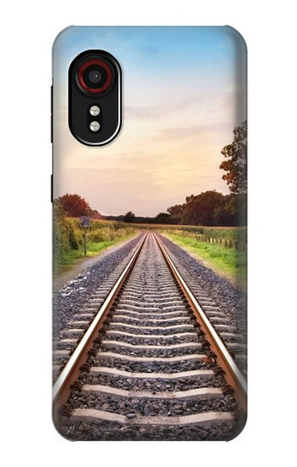 W3866 Railway Straight Train Track Hard Case and Leather Flip Case For Samsung Galaxy Xcover 5