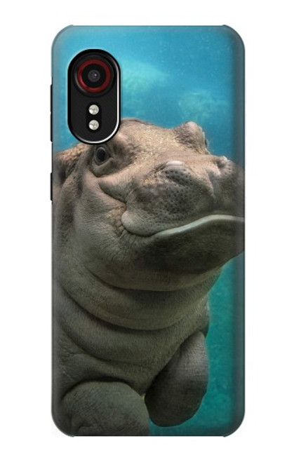 W3871 Cute Baby Hippo Hippopotamus Hard Case and Leather Flip Case For Samsung Galaxy Xcover 5