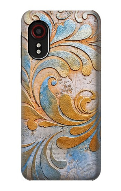 W3875 Canvas Vintage Rugs Hard Case and Leather Flip Case For Samsung Galaxy Xcover 5