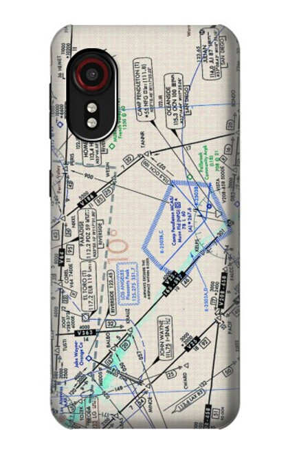 W3882 Flying Enroute Chart Hard Case and Leather Flip Case For Samsung Galaxy Xcover 5
