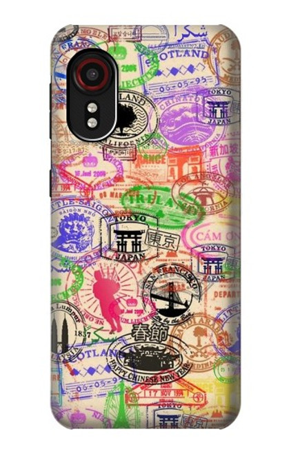 W3904 Travel Stamps Hard Case and Leather Flip Case For Samsung Galaxy Xcover 5