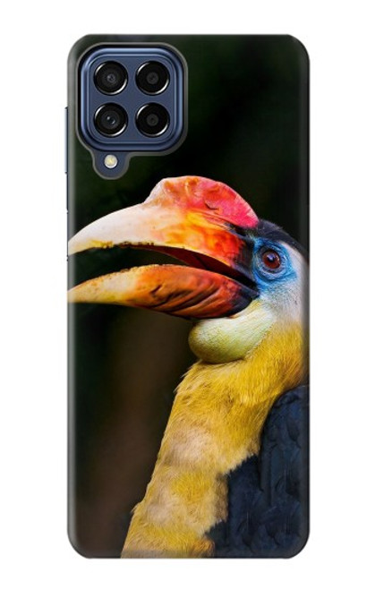 W3876 Colorful Hornbill Hard Case and Leather Flip Case For Samsung Galaxy M53