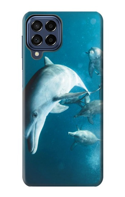 W3878 Dolphin Hard Case and Leather Flip Case For Samsung Galaxy M53