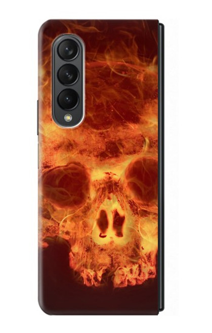 W3881 Fire Skull Hard Case For Samsung Galaxy Z Fold 3 5G