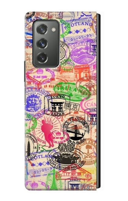 W3904 Travel Stamps Hard Case For Samsung Galaxy Z Fold2 5G