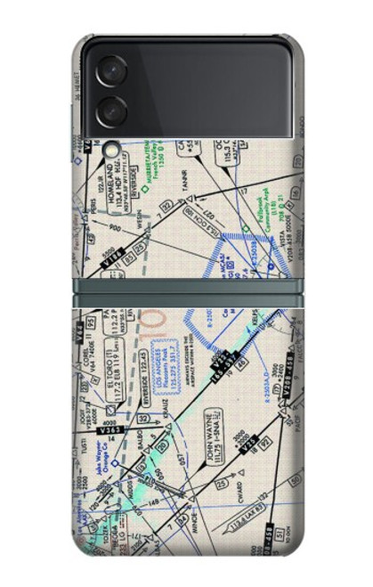 W3882 Flying Enroute Chart Hard Case For Samsung Galaxy Z Flip 3 5G