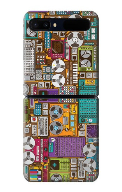 W3879 Retro Music Doodle Hard Case For Samsung Galaxy Z Flip 5G