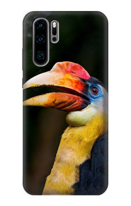 W3876 Colorful Hornbill Hard Case and Leather Flip Case For Huawei P30 Pro