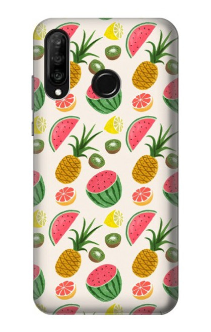 W3883 Fruit Pattern Hard Case and Leather Flip Case For Huawei P30 lite