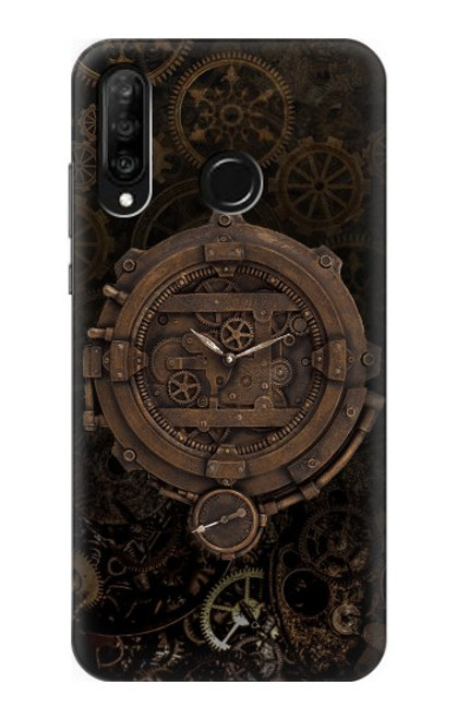 W3902 Steampunk Clock Gear Hard Case and Leather Flip Case For Huawei P30 lite