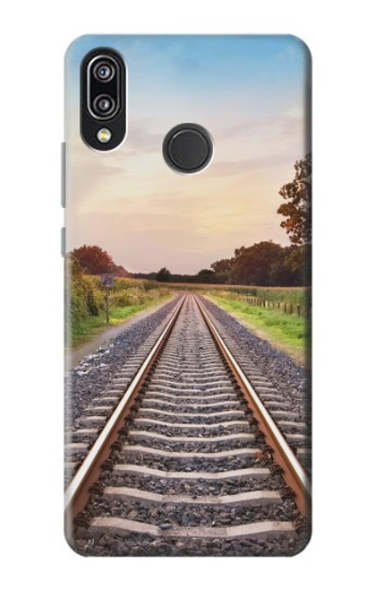 W3866 Railway Straight Train Track Hard Case and Leather Flip Case For Huawei P20 Lite