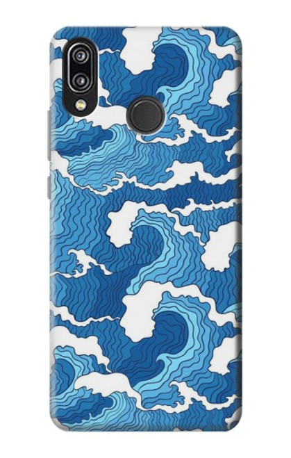 W3901 Aesthetic Storm Ocean Waves Hard Case and Leather Flip Case For Huawei P20 Lite
