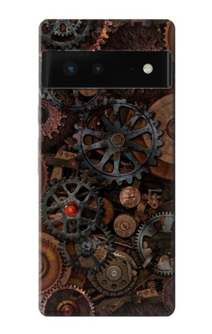 W3884 Steampunk Mechanical Gears Hard Case and Leather Flip Case For Google Pixel 6