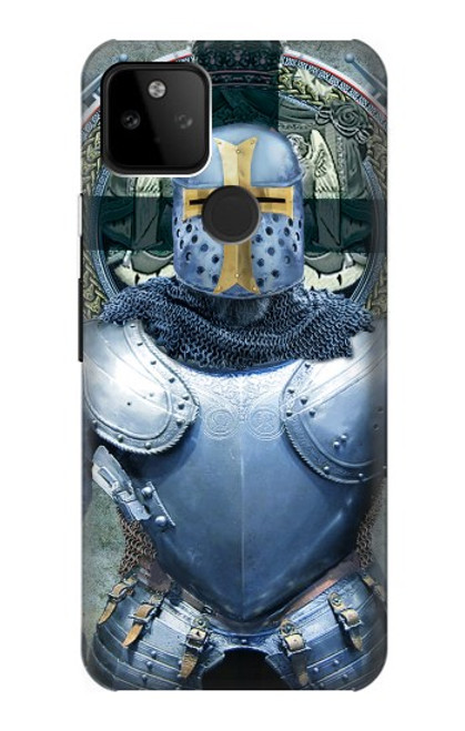 W3864 Medieval Templar Heavy Armor Knight Hard Case and Leather Flip Case For Google Pixel 5A 5G