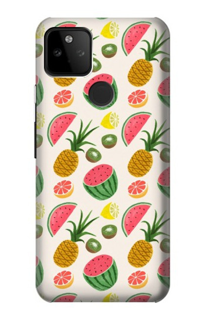 W3883 Fruit Pattern Hard Case and Leather Flip Case For Google Pixel 5A 5G