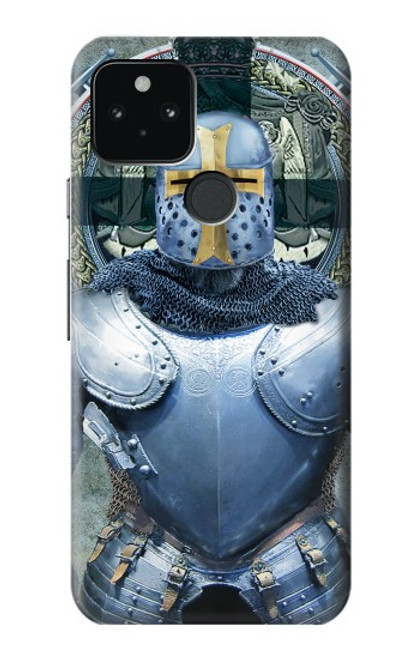 W3864 Medieval Templar Heavy Armor Knight Hard Case and Leather Flip Case For Google Pixel 5