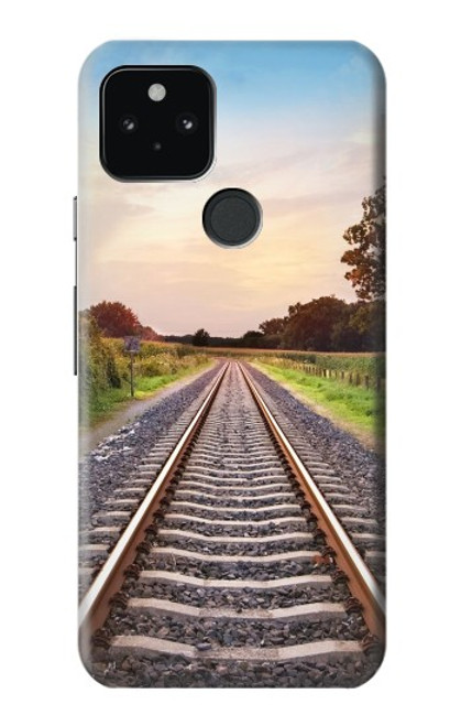 W3866 Railway Straight Train Track Hard Case and Leather Flip Case For Google Pixel 5