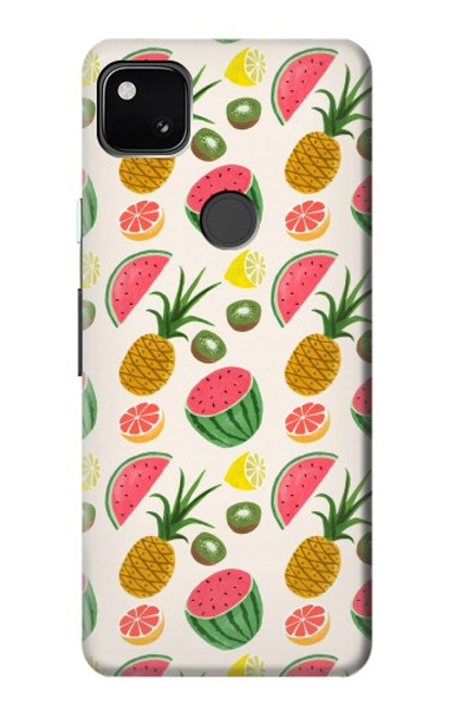 W3883 Fruit Pattern Hard Case and Leather Flip Case For Google Pixel 4a