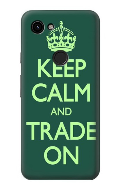 W3862 Keep Calm and Trade On Hard Case and Leather Flip Case For Google Pixel 3a