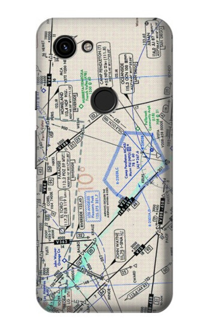 W3882 Flying Enroute Chart Hard Case and Leather Flip Case For Google Pixel 3a