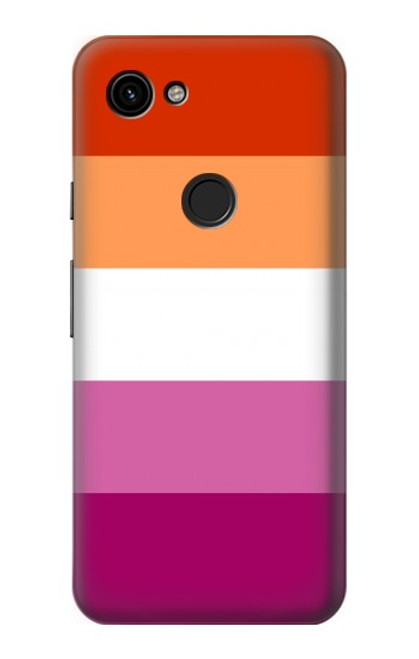 W3887 Lesbian Pride Flag Hard Case and Leather Flip Case For Google Pixel 3a