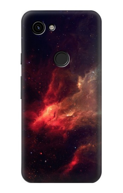 W3897 Red Nebula Space Hard Case and Leather Flip Case For Google Pixel 3a